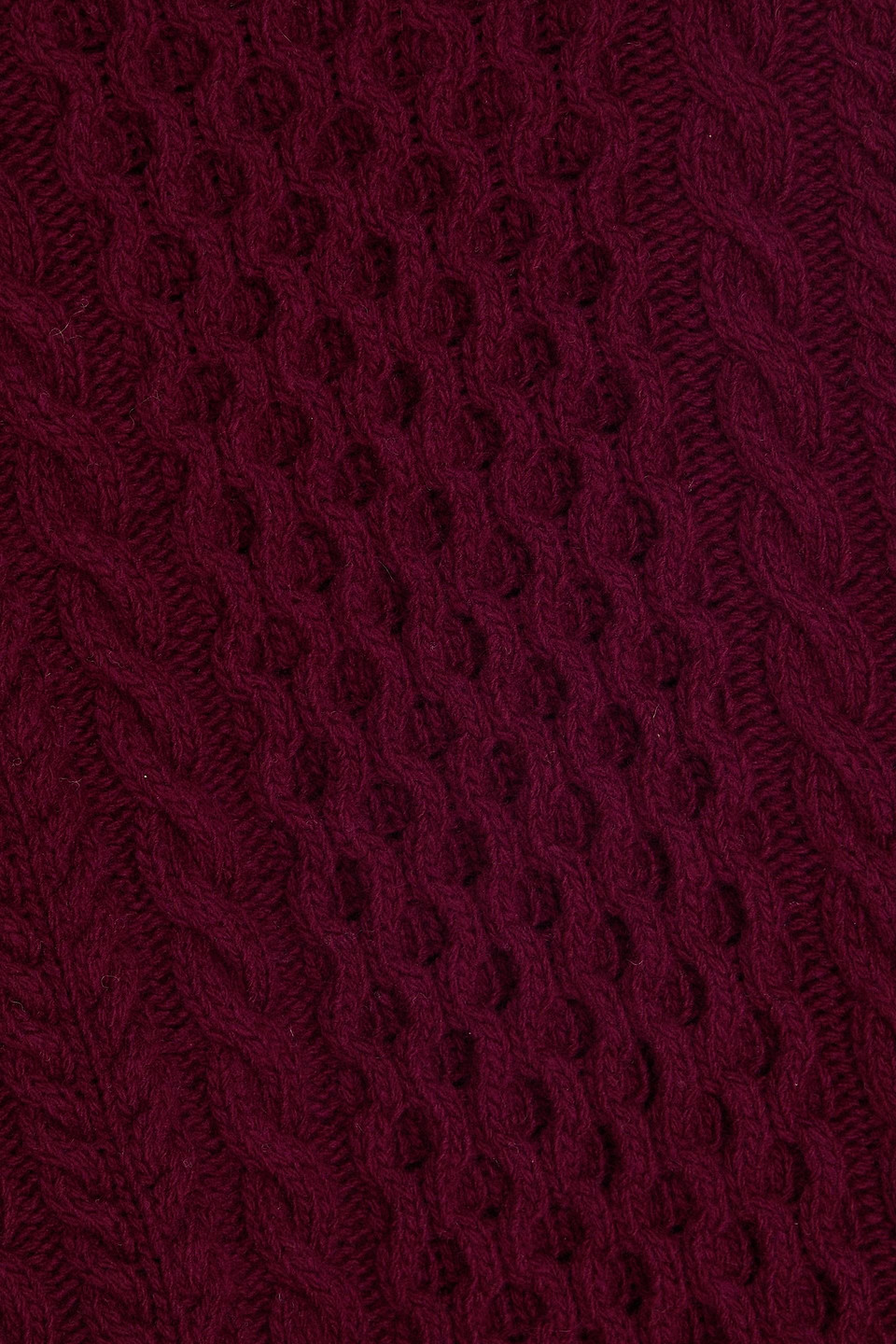 And-daughter Annis Cable-knit Wool Turtleneck Sweater In Plum