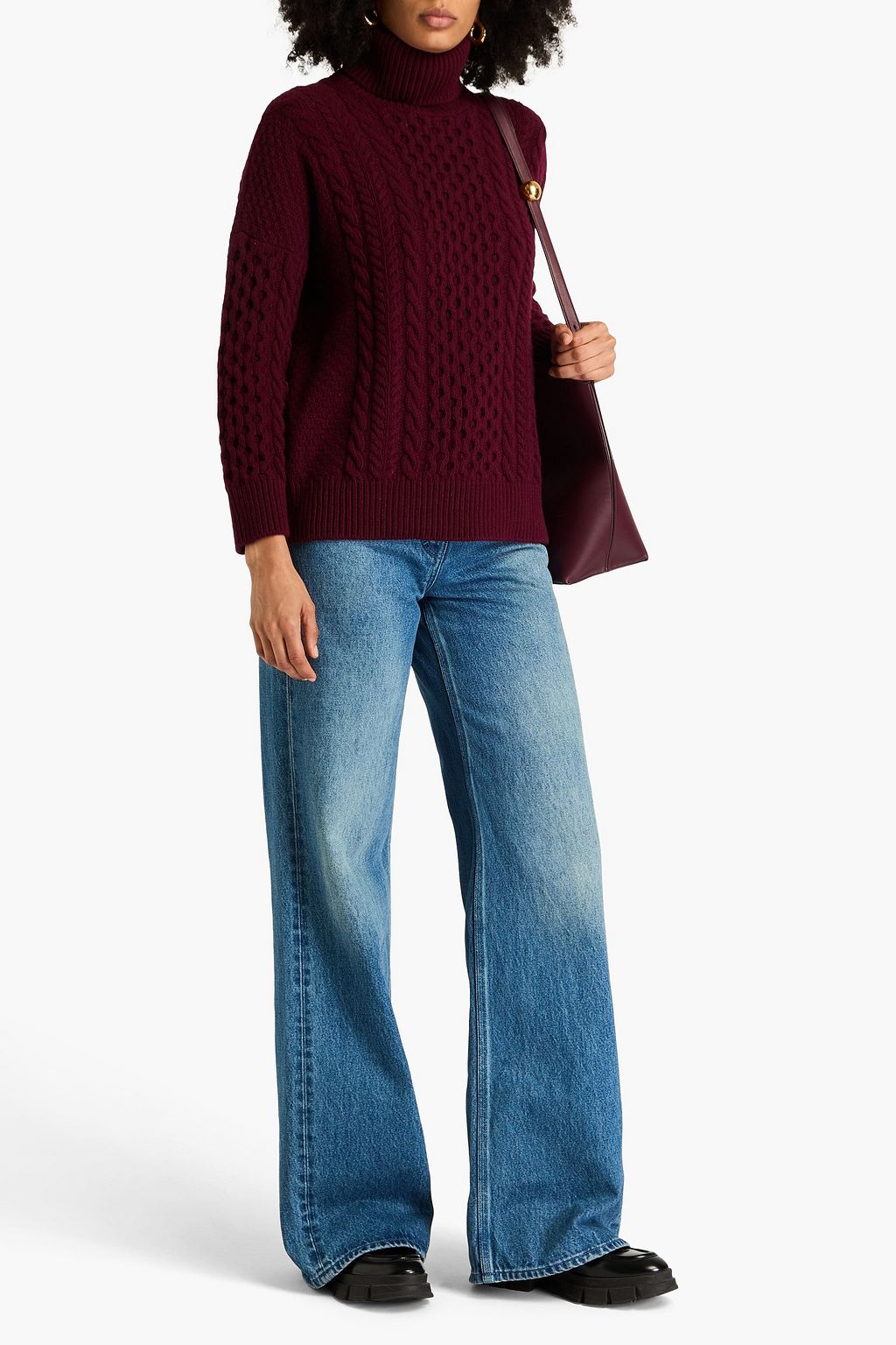 &DAUGHTER Annis cable-knit wool turtleneck sweater