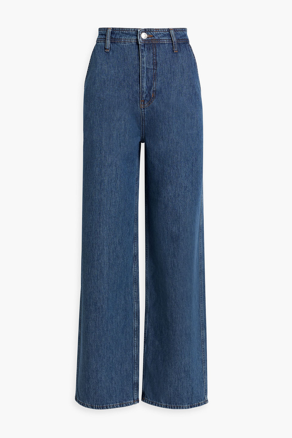 Derek Lam 10 Crosby Faye High Rise Tailored Jeans In Bedford Dark In Mid Denim