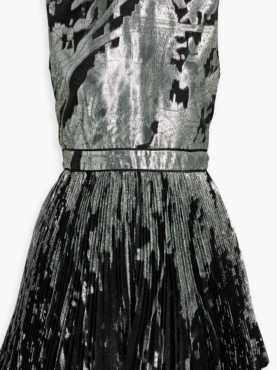 selkie pleated metallic fil coupé mini dress