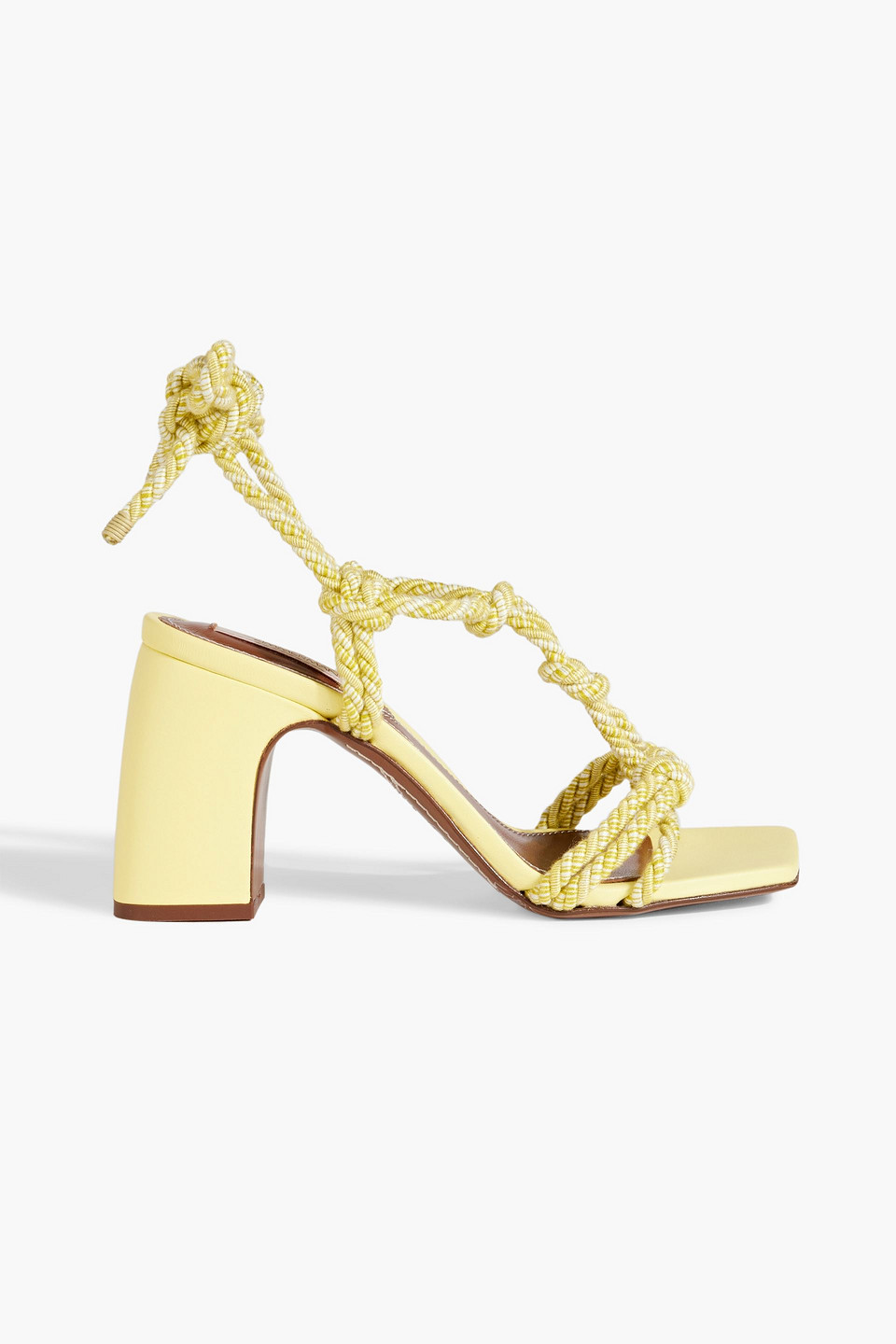 Zimmermann Knotted Cord Sandals In Pastel Yellow