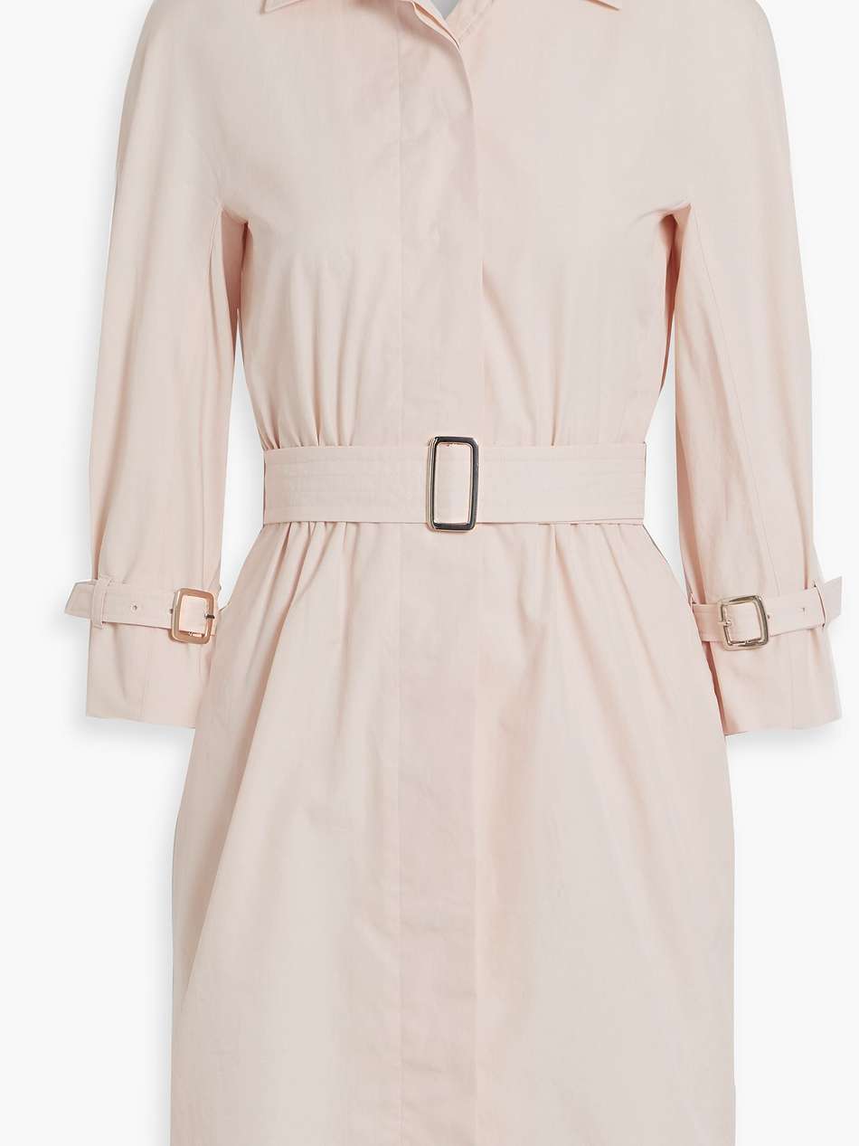 belted cotton-poplin mini shirt dress