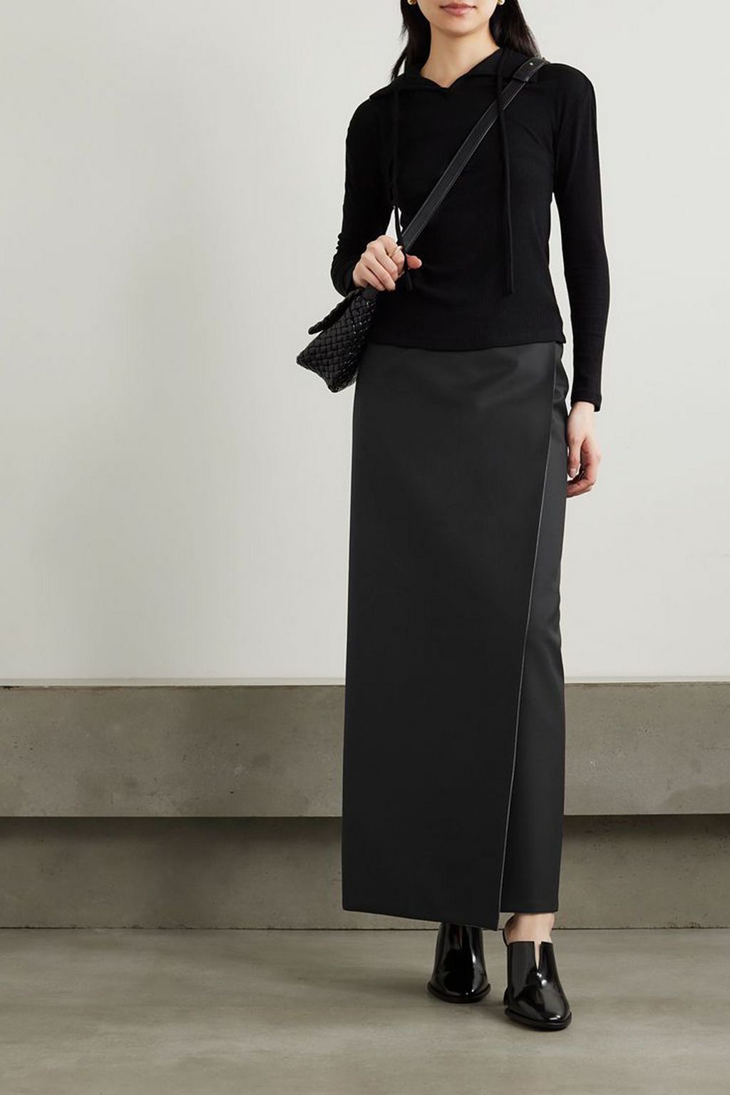 MARIE ADAM - LEENAERDT Reversible wool maxi wrap skirt