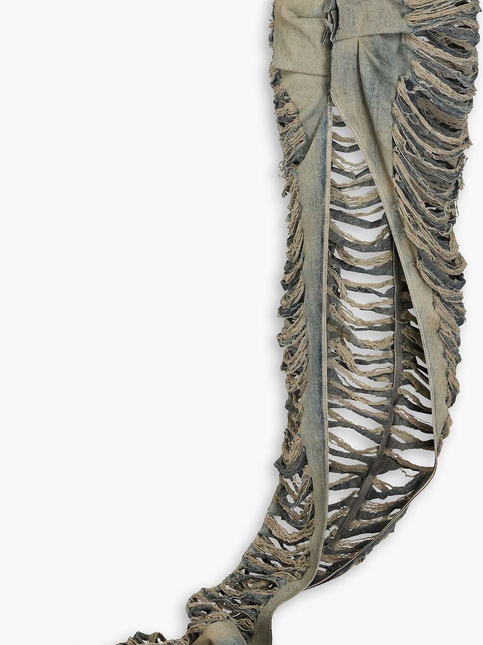 edfu sliced denim maxi skirt