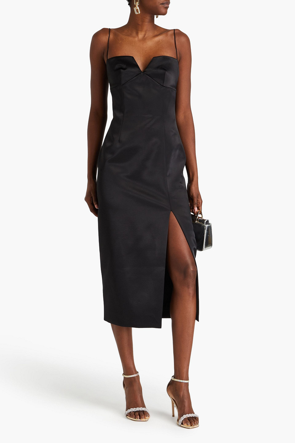  Rachel Gilbert - Rue Midikleid Aus Satin - Schwarz - 4 