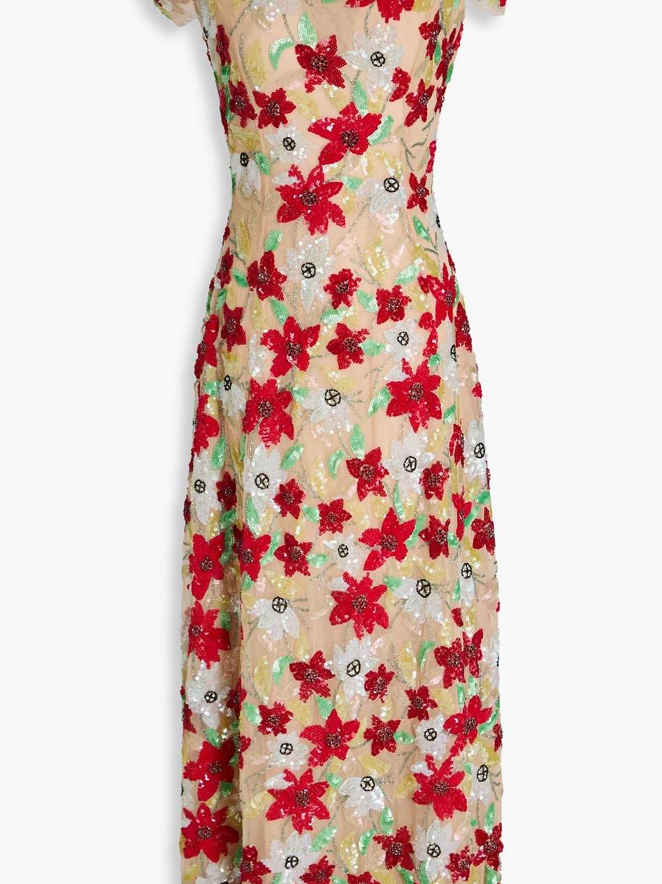 thea embellished tulle maxi dress