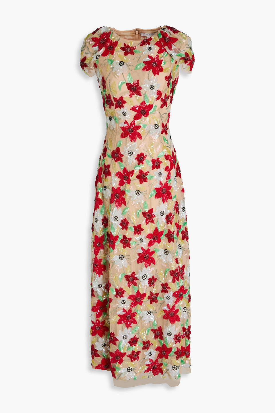 Rachel Gilbert Thea Short-sleeved Flared Dress In Red