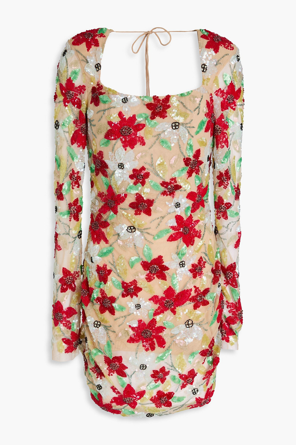 Rachel Gilbert Thea Embellished Tulle Min Dress In Red