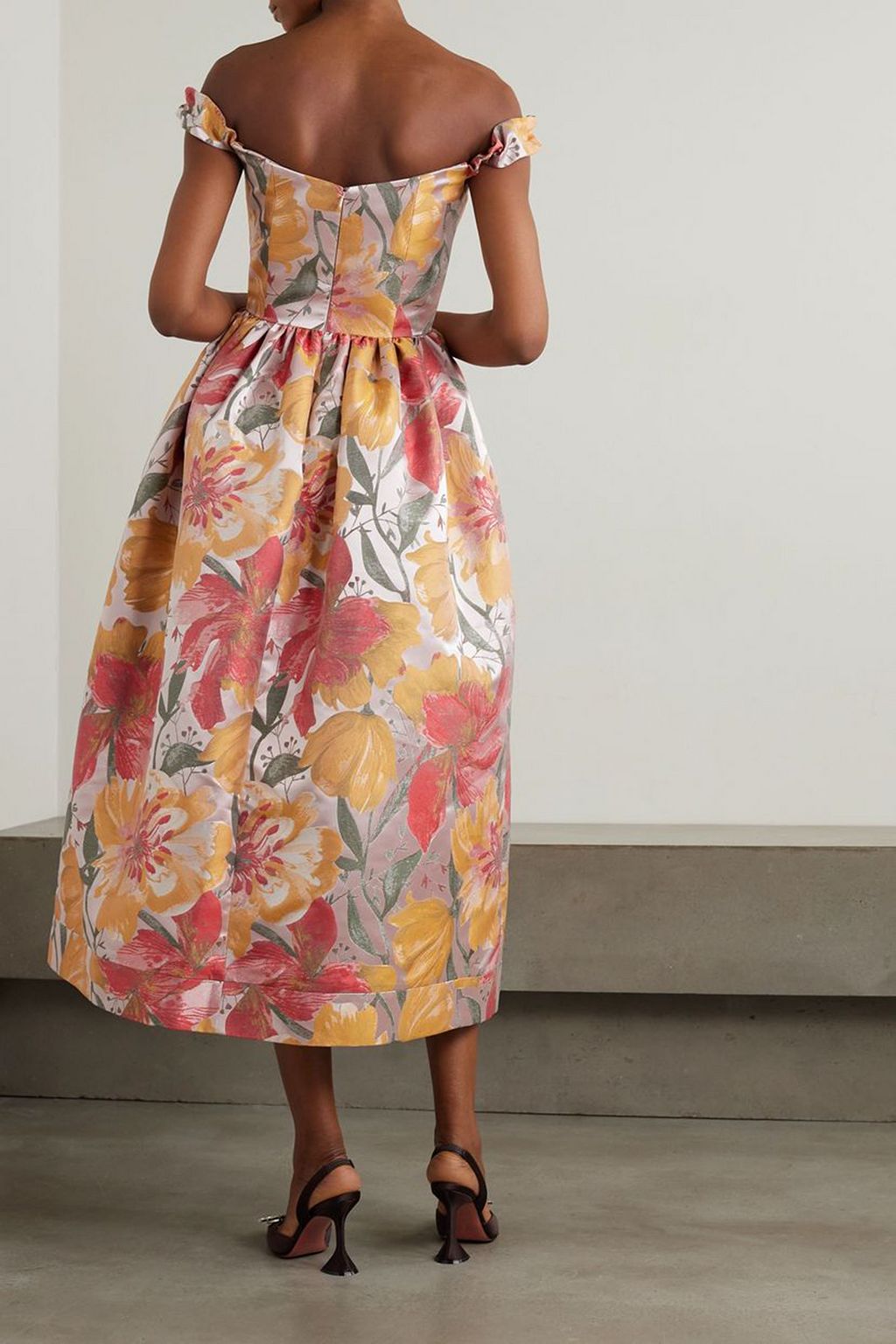 MARKARIAN Ginger metallic floral-jacquard midi dress