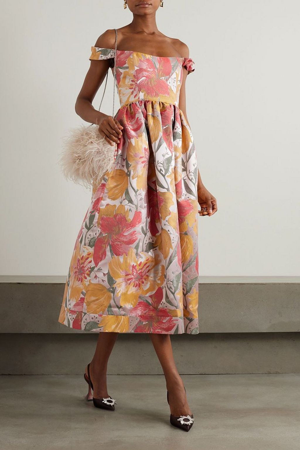 MARKARIAN Ginger metallic floral-jacquard midi dress