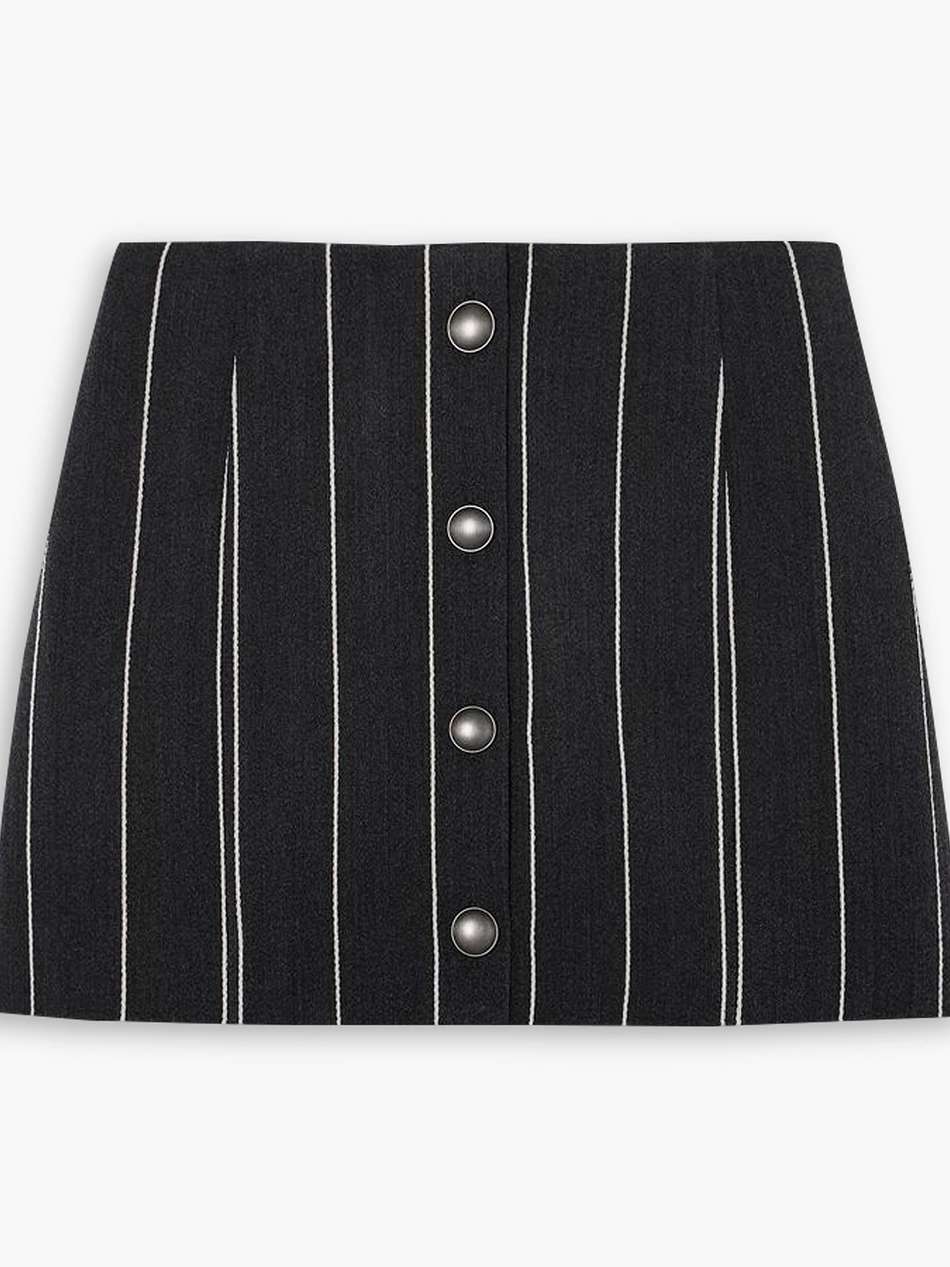 pinstriped wool-blend mini skirt