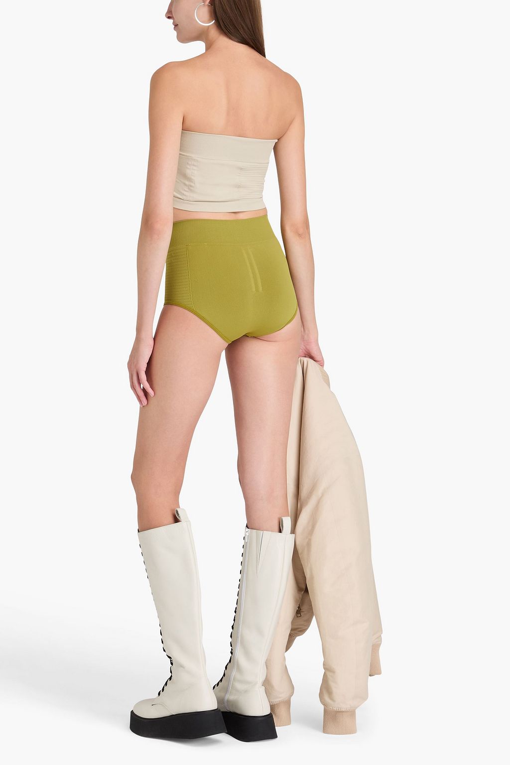RICK OWENS شورت مصنوع من البيكيه المطاطي
