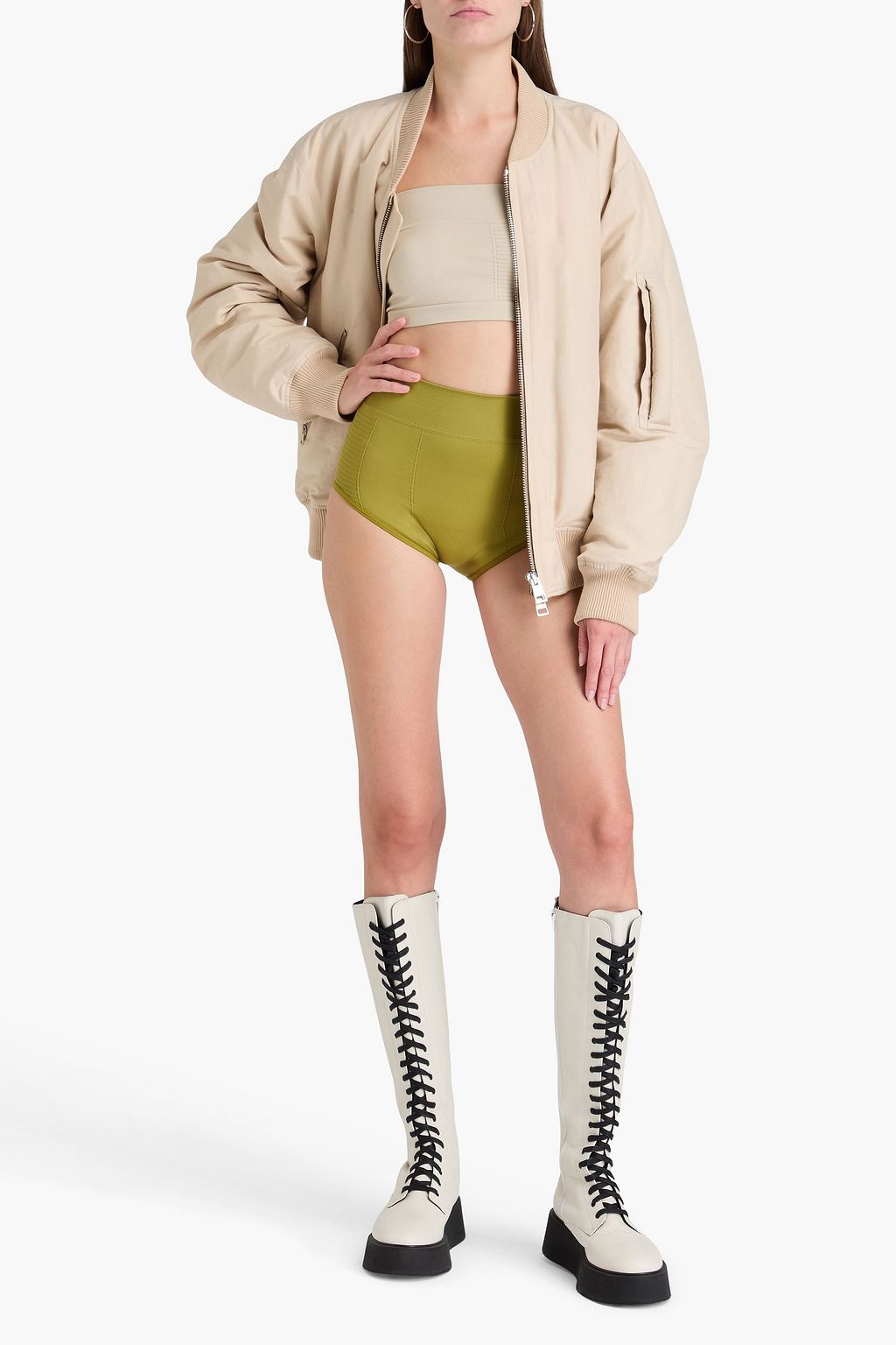 RICK OWENS شورت مصنوع من البيكيه المطاطي