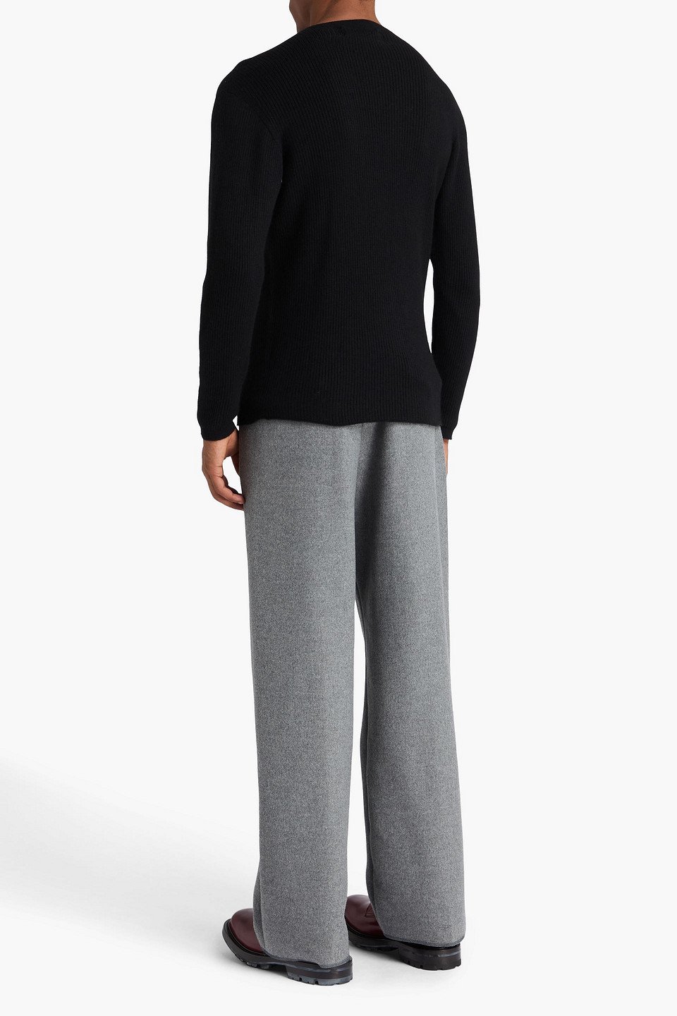 The Elder Statesman Heavy Delicash Ribbed Cashmere And Silk-blend Sweater In Black