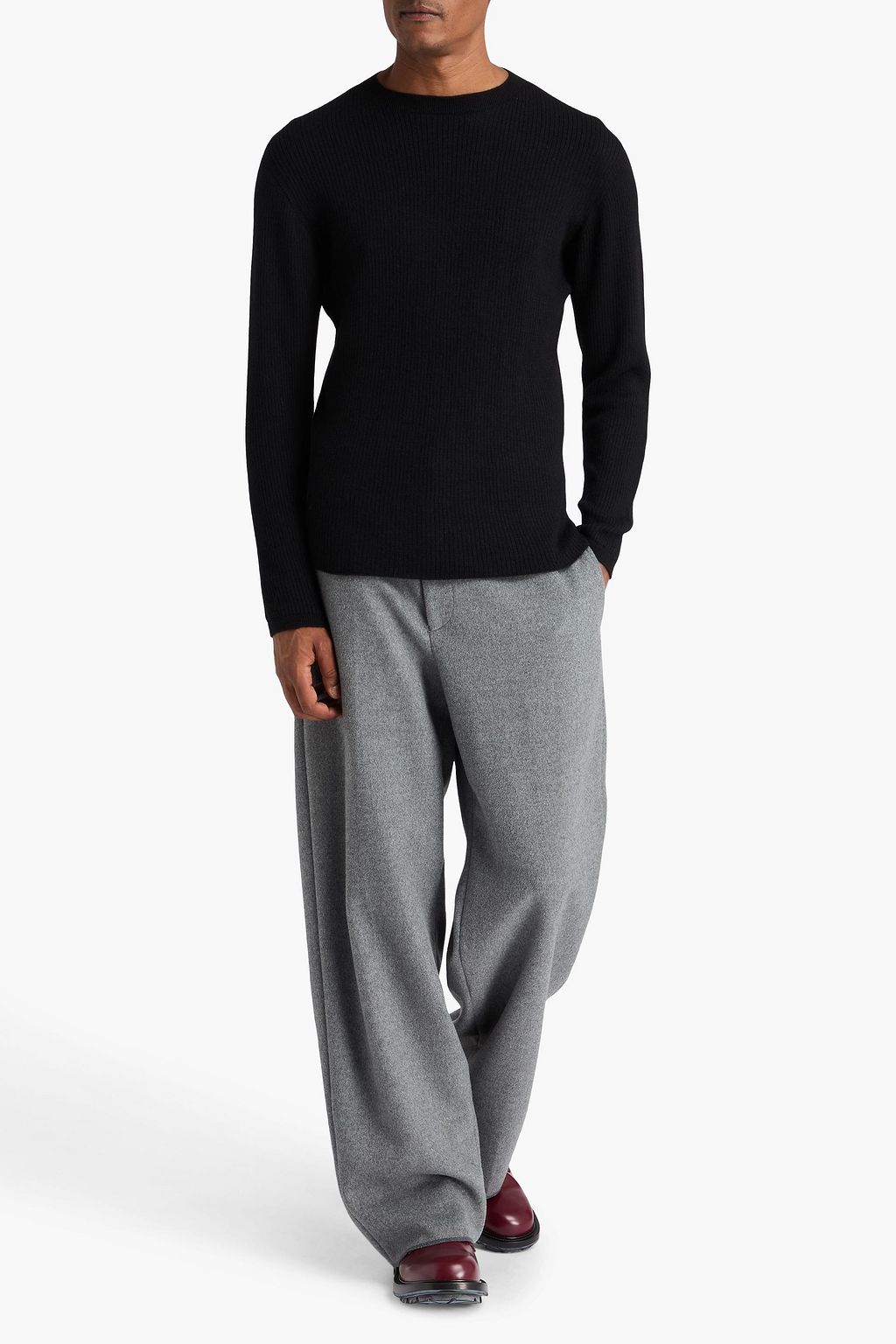 THE ELDER STATESMAN Heavy Delicash ribbed cashmere and silk-blend sweater