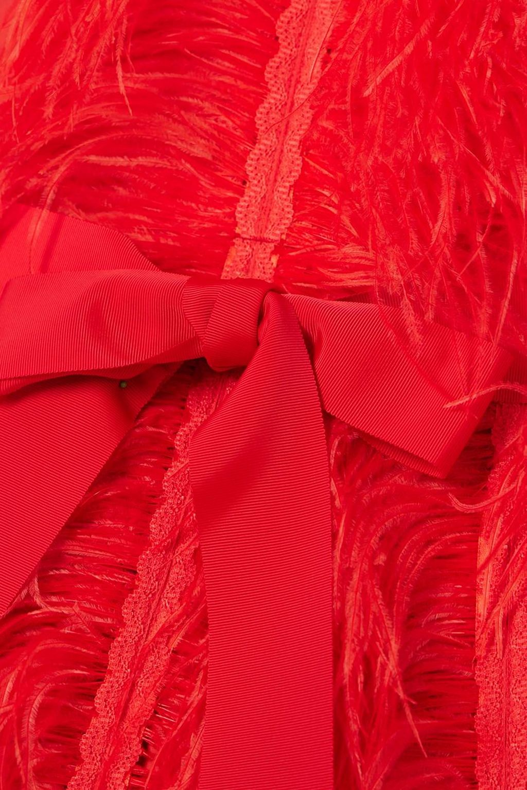 HUISHAN ZHANG Violette feather and grosgrain-trimmed silk-organza gown