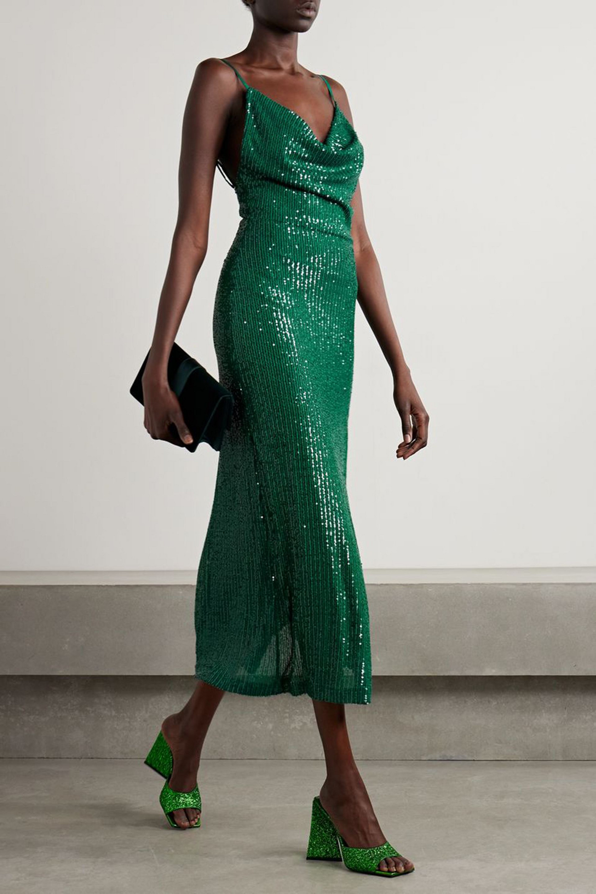 In The Mood For Love Yuna draped sequined tulle gown