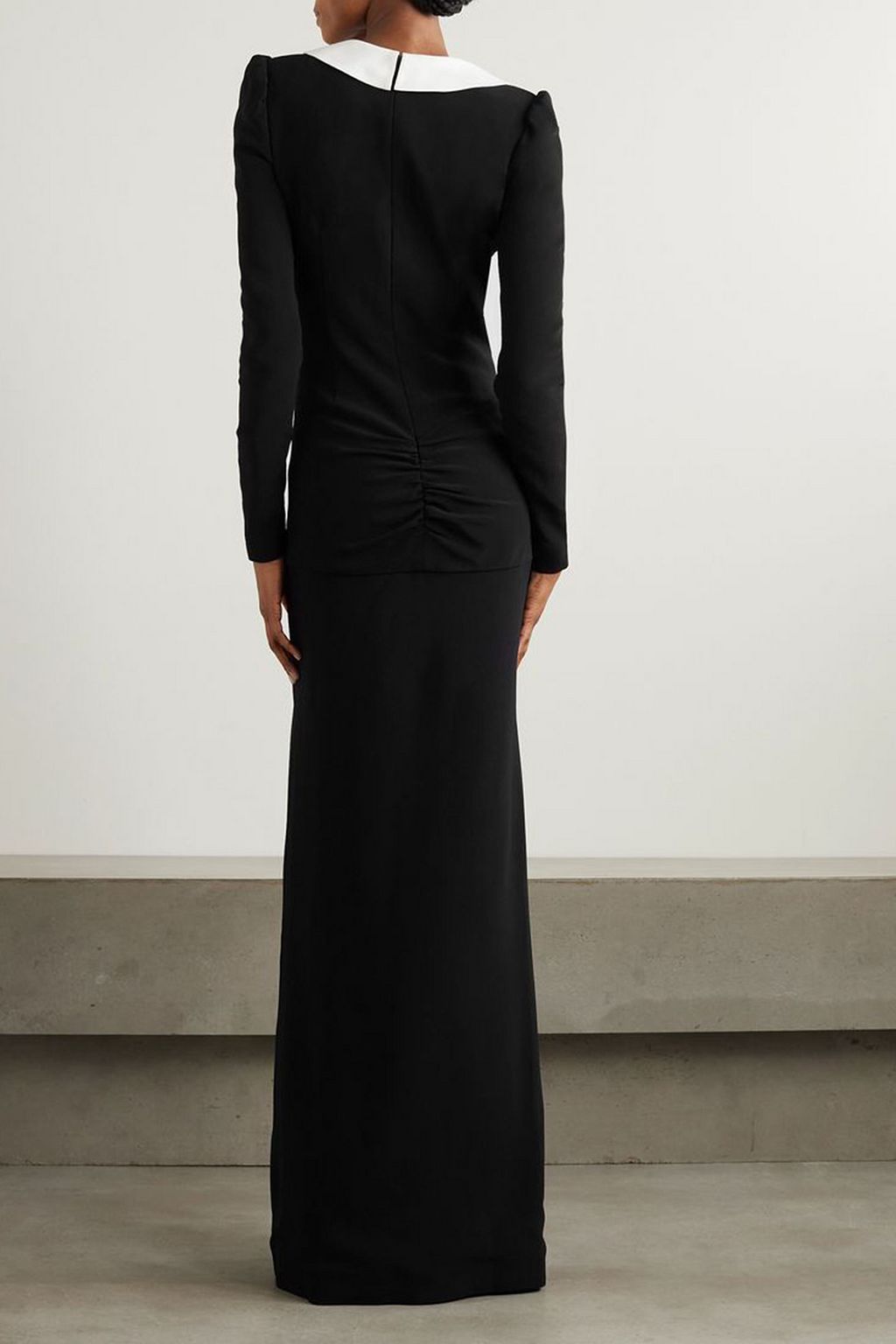 ALESSANDRA RICH Floral-appliquéd silk mikado-trimmed cady maxi dress