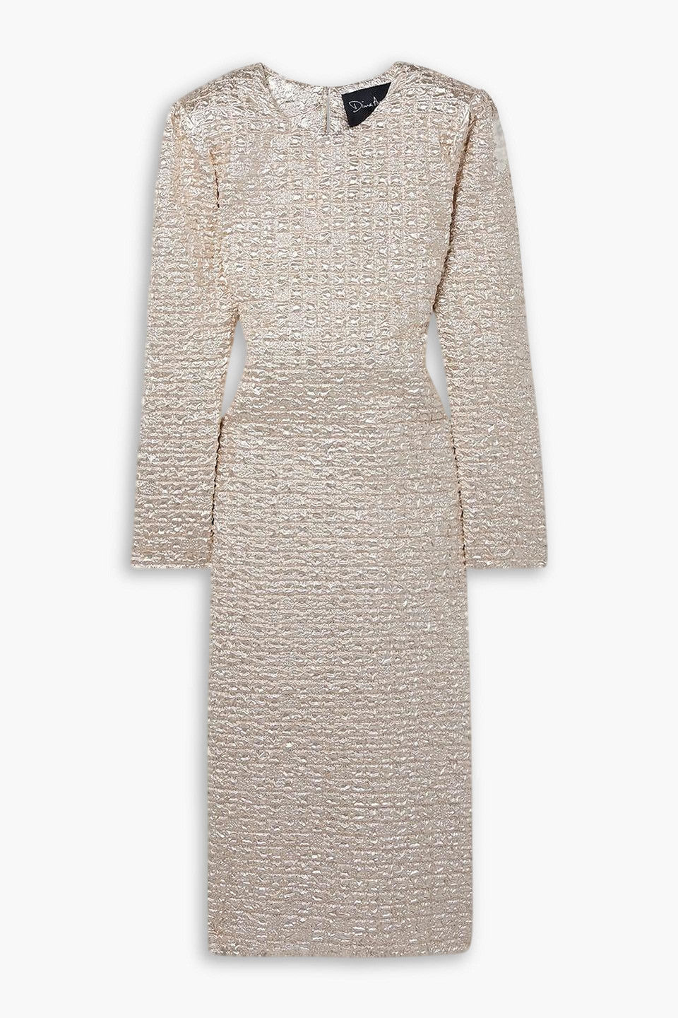 Metallic popcorn midi dress