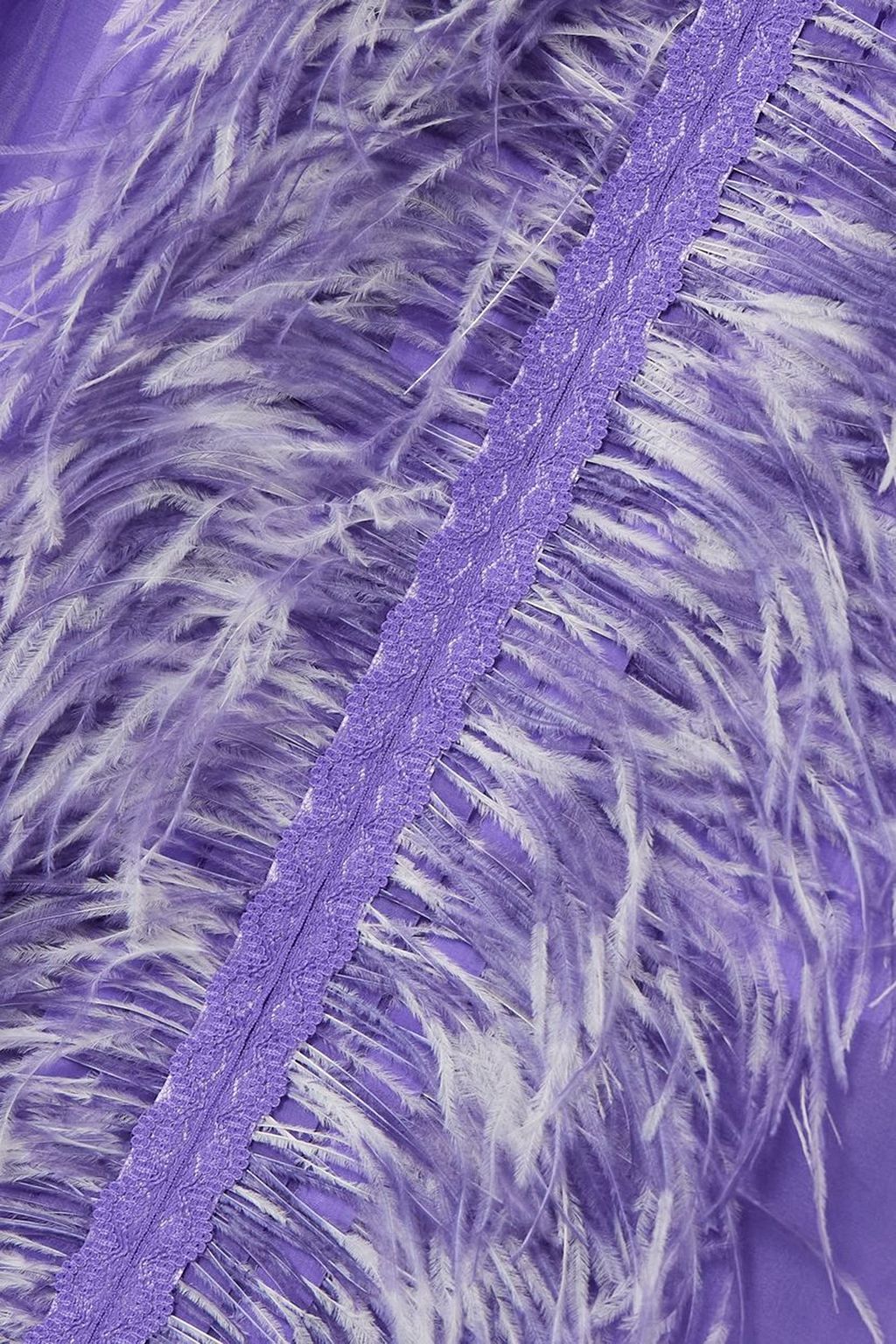 HUISHAN ZHANG Beau feather and grosgrain-trimmed silk-organza gown