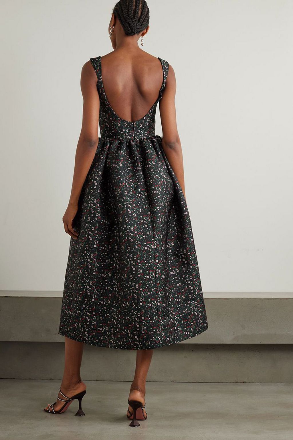 MARKARIAN Apple metallic floral-jacquard midi dress