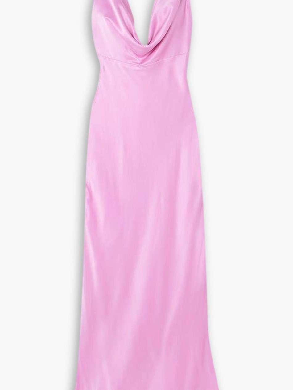 draped silk-satin gown