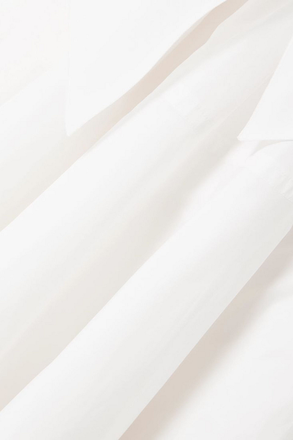 Patou Cold-shoulder Bow-detailed Shirred Poplin Maxi Dress In White