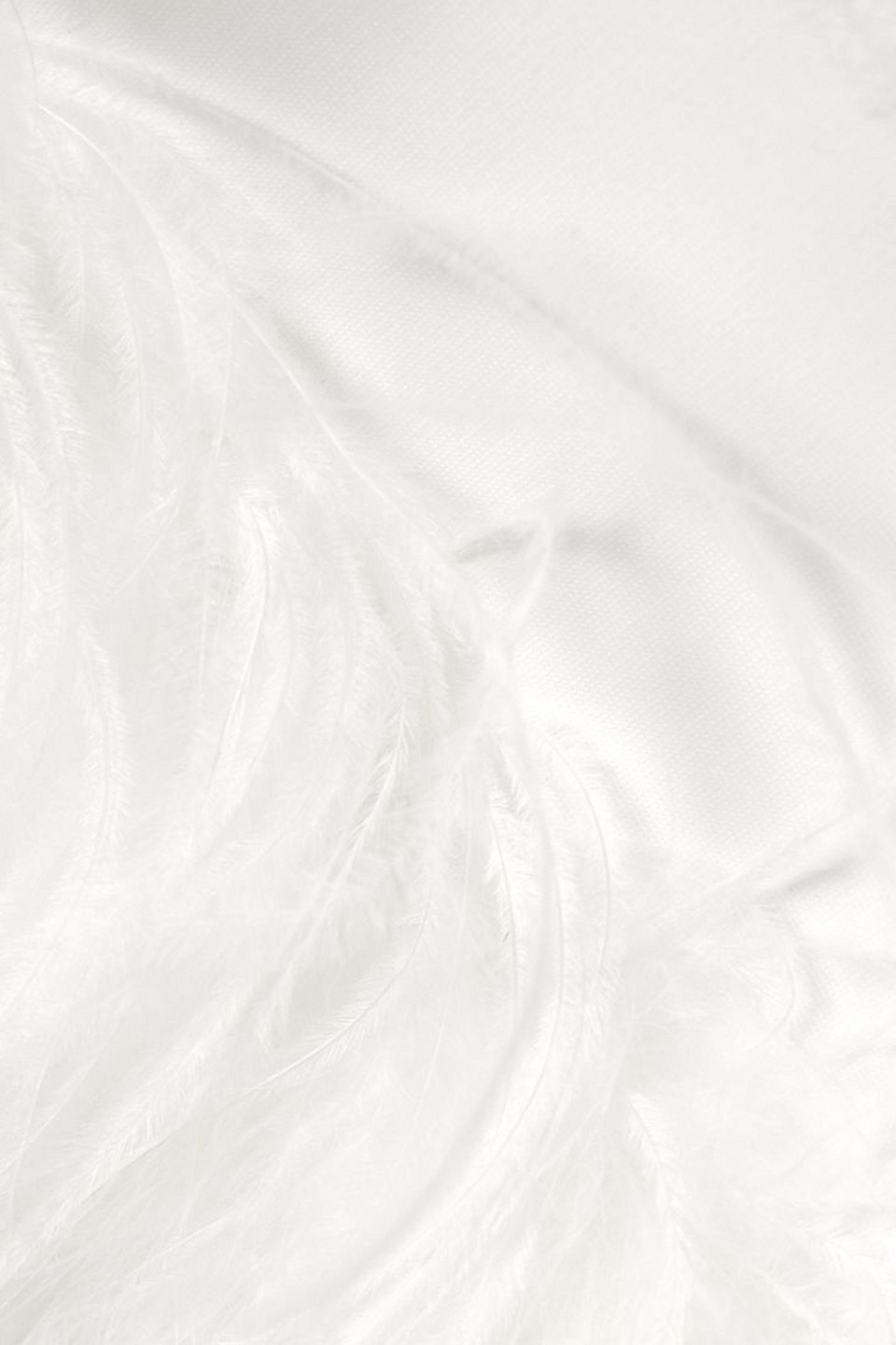 16arlington Sior Feather-trimmed Crepe Mini Dress In White