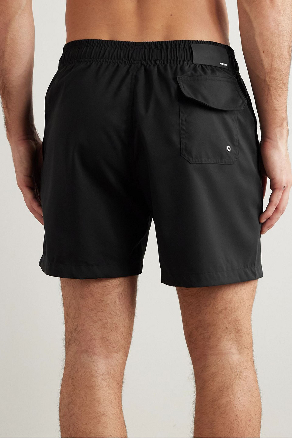  Amiri - Pool Cue Gerade Geschnittene Mittellange Badeshorts Mit Logoprint - Schwarz - Xs 