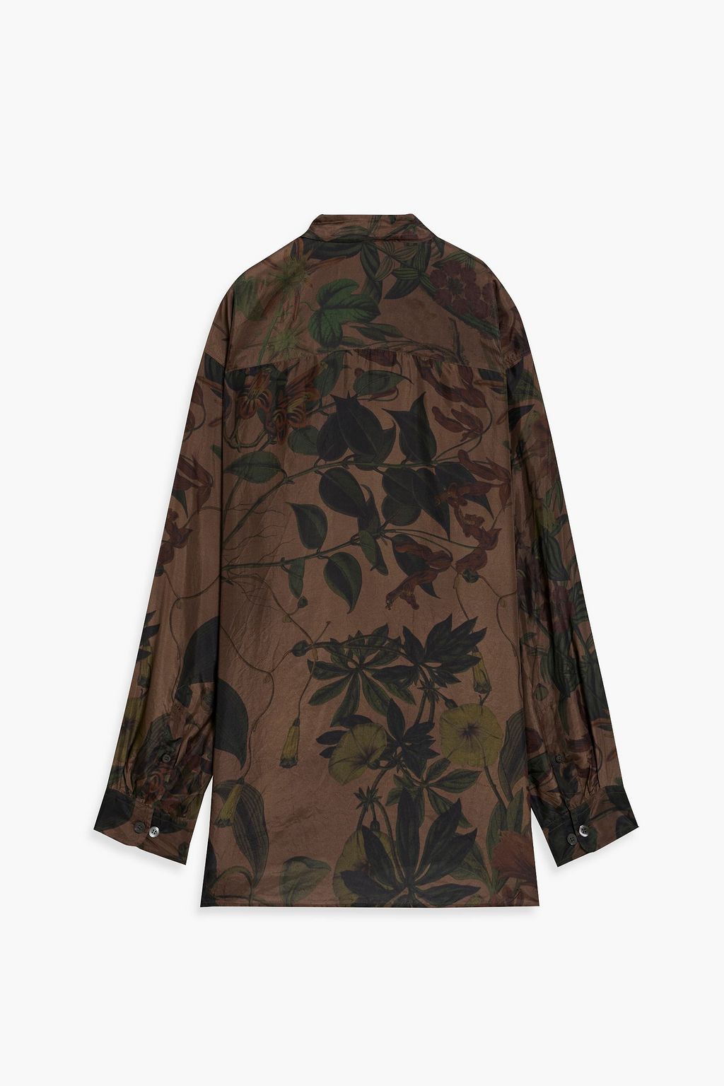 DRIES VAN NOTEN Floral-print silk crepe de chine shirt
