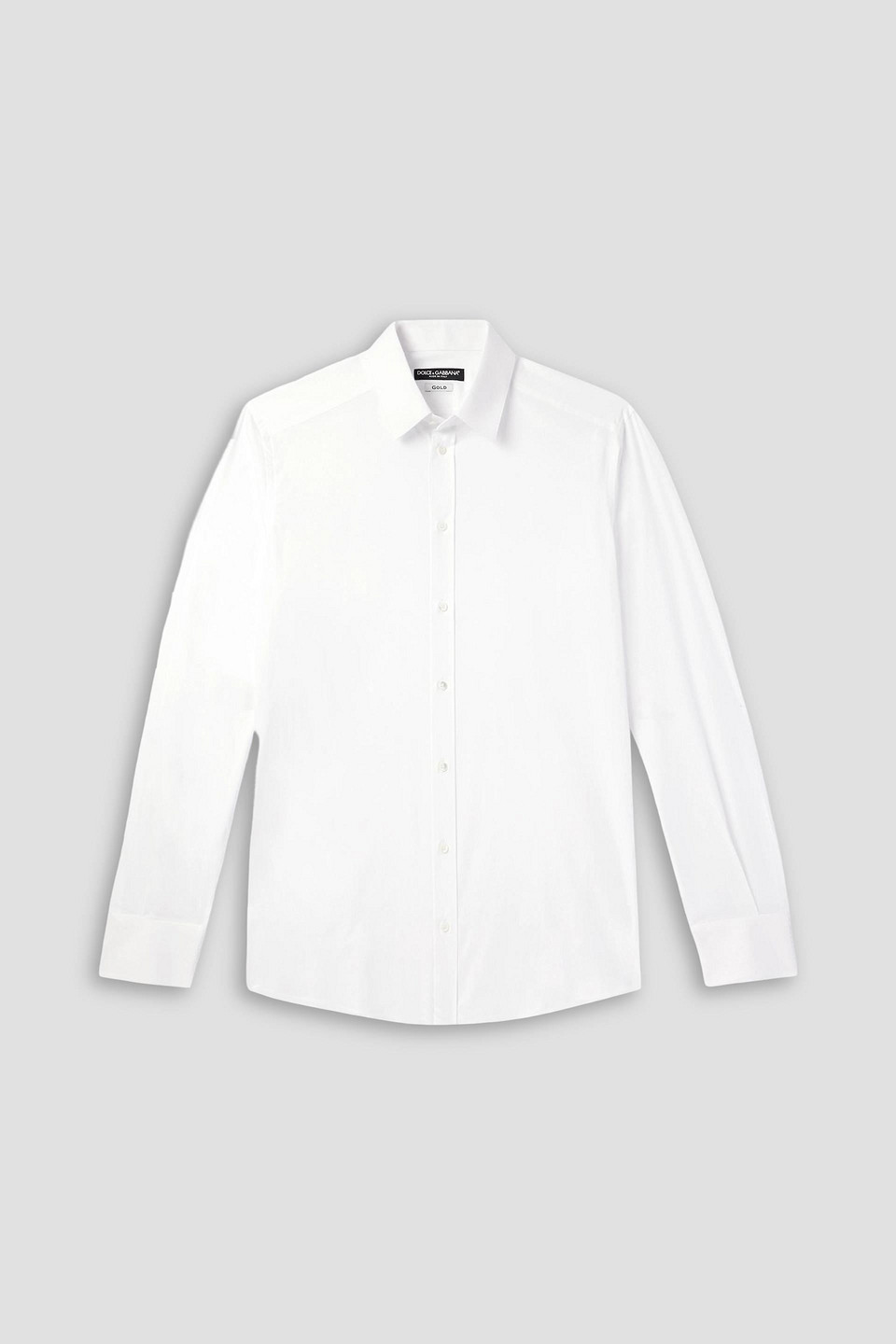 dolce & gabbana - slim-fit cotton-blend poplin shirt - white - eu 38