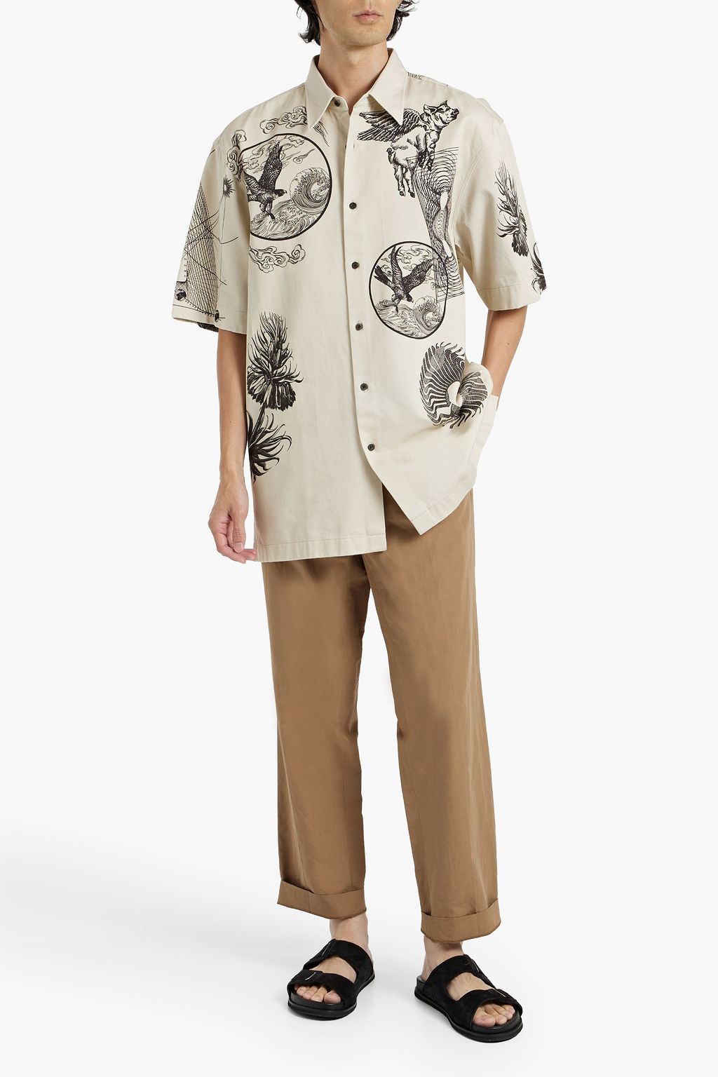 DRIES VAN NOTEN Printed cotton-twill shirt