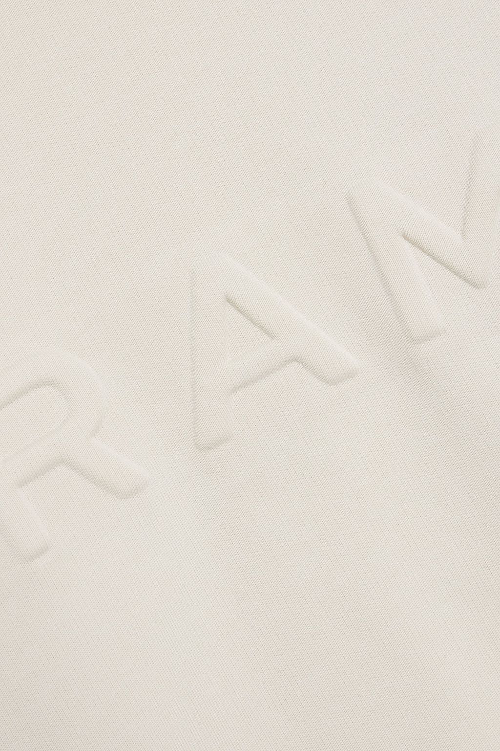 FRAME Logo-embossed French cotton-terry sweatshirt