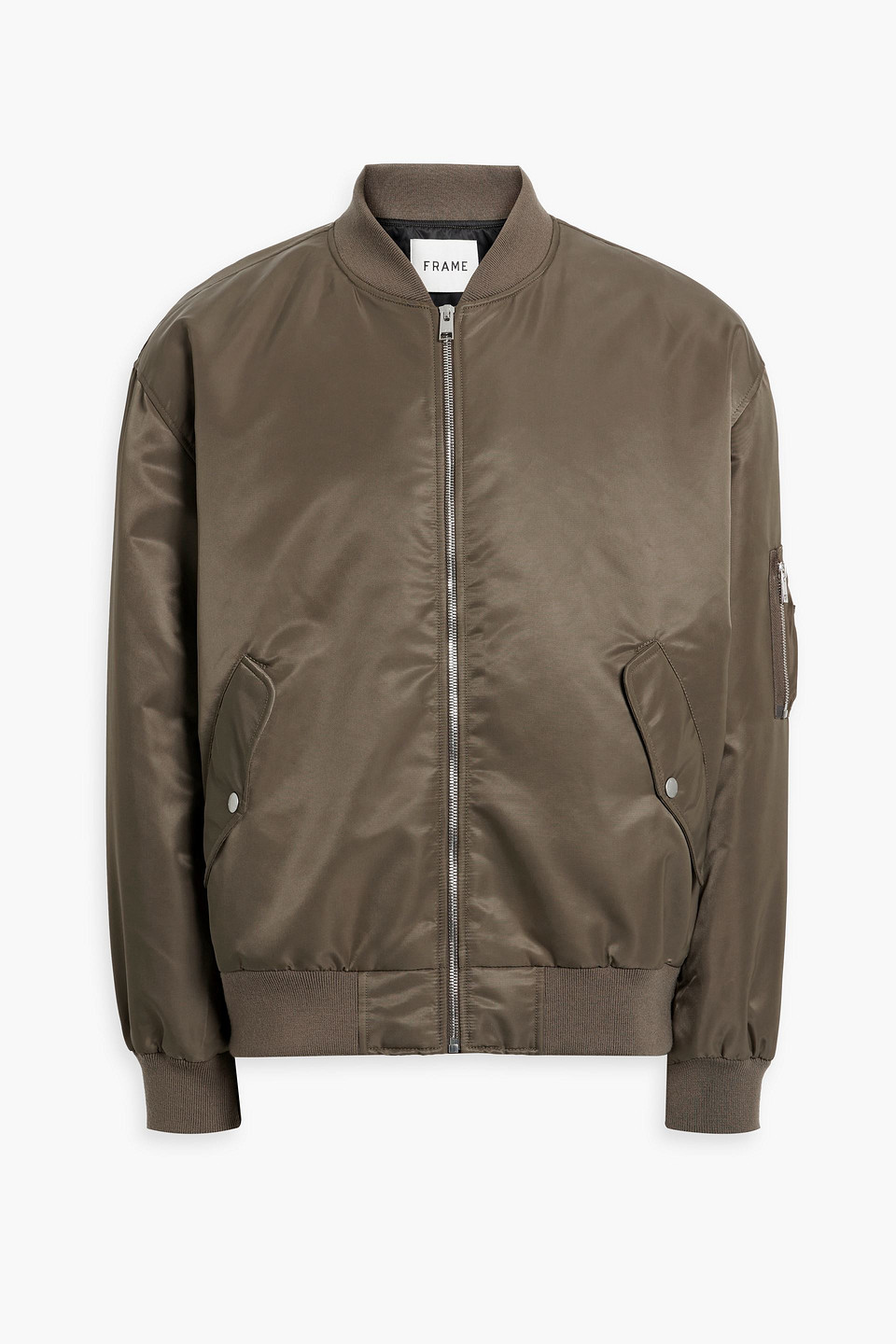 Frame Shell Bomber Jacket In Army Green