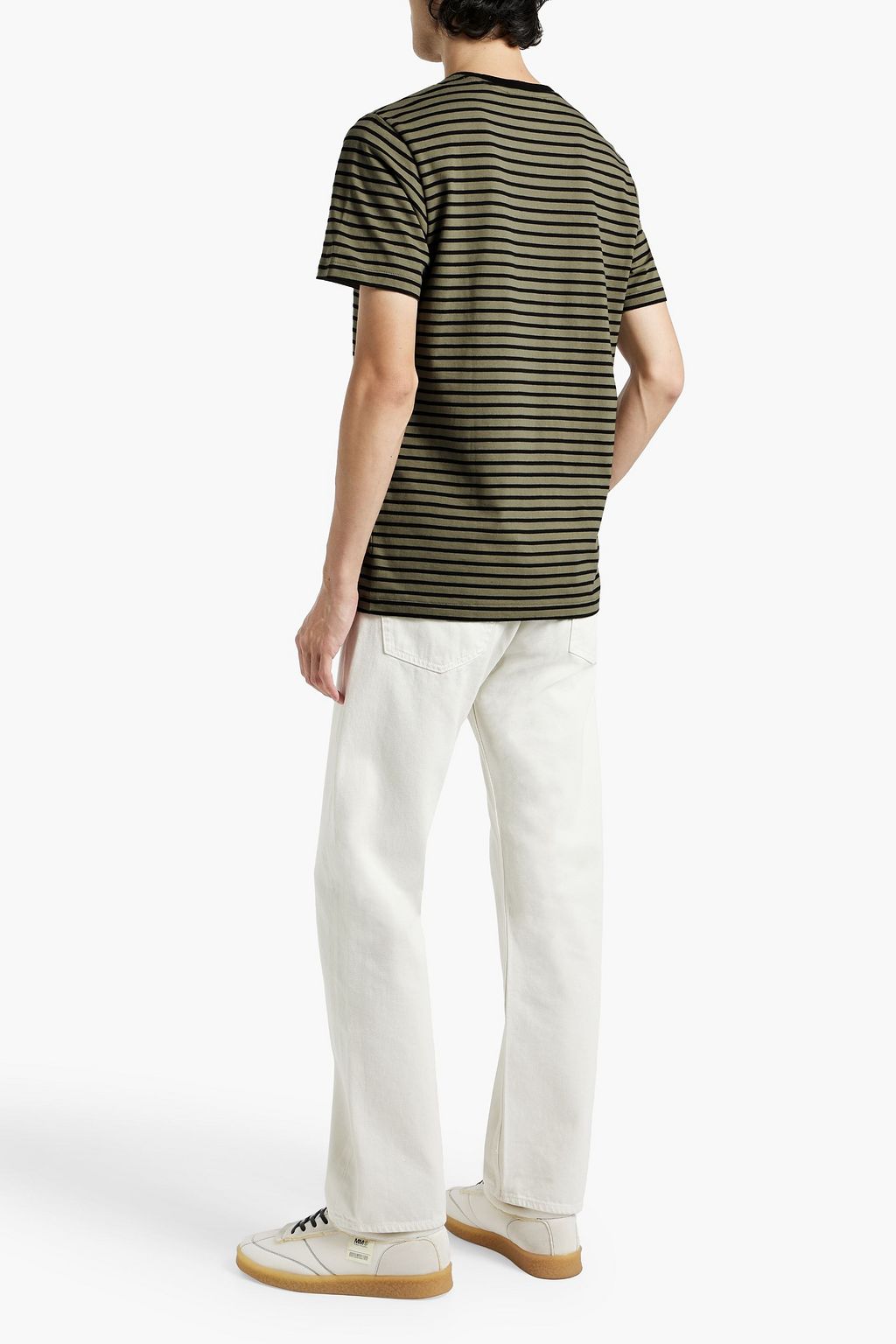 FRAME Striped cotton-jersey T-shirt