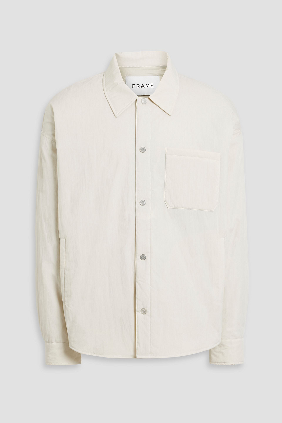 Frame Padded Cotton-blend Overshirt In Ivory