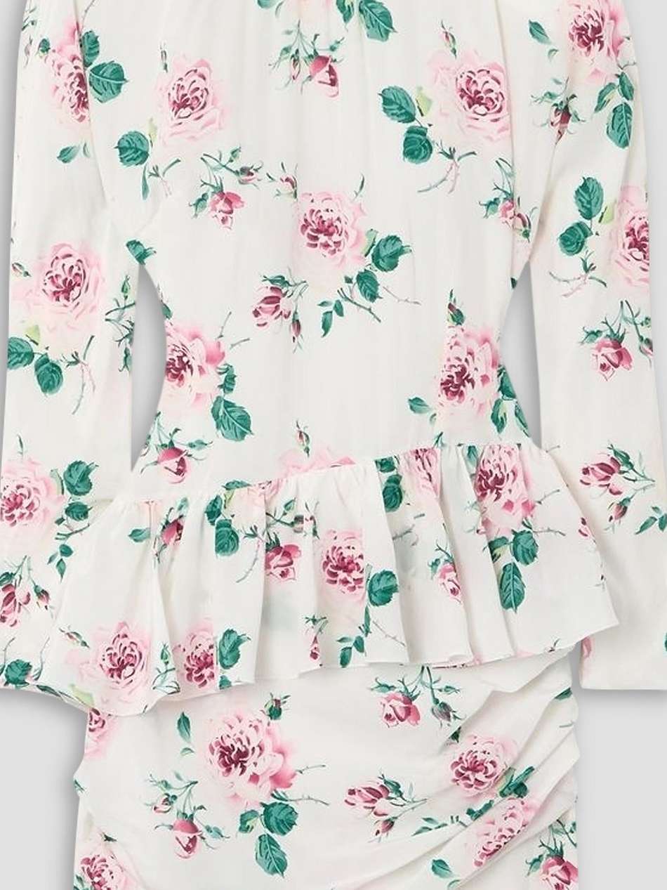ruffled silk-crepe mini dress