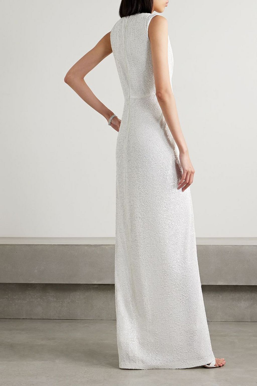 NAEEM KHAN Petra pleated sequined tulle gown