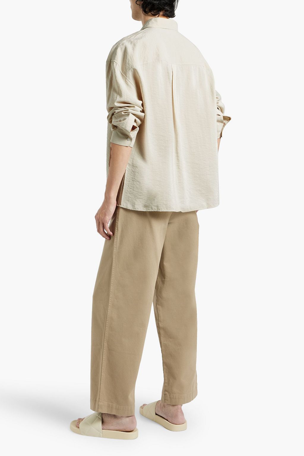 FRAME Crinkled silk-blend shirt