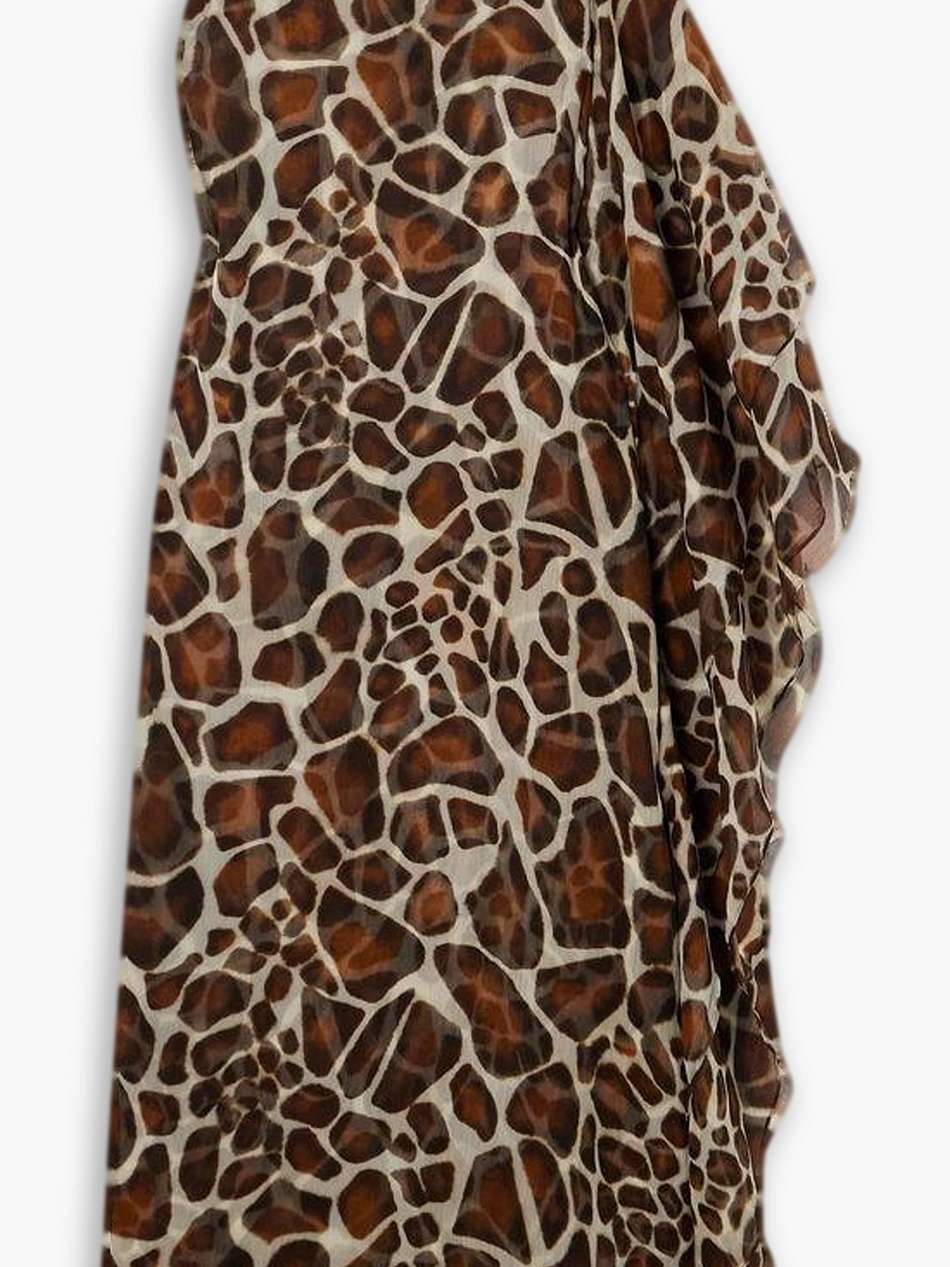 helena one-sleeve printed silk-chiffon midi dress