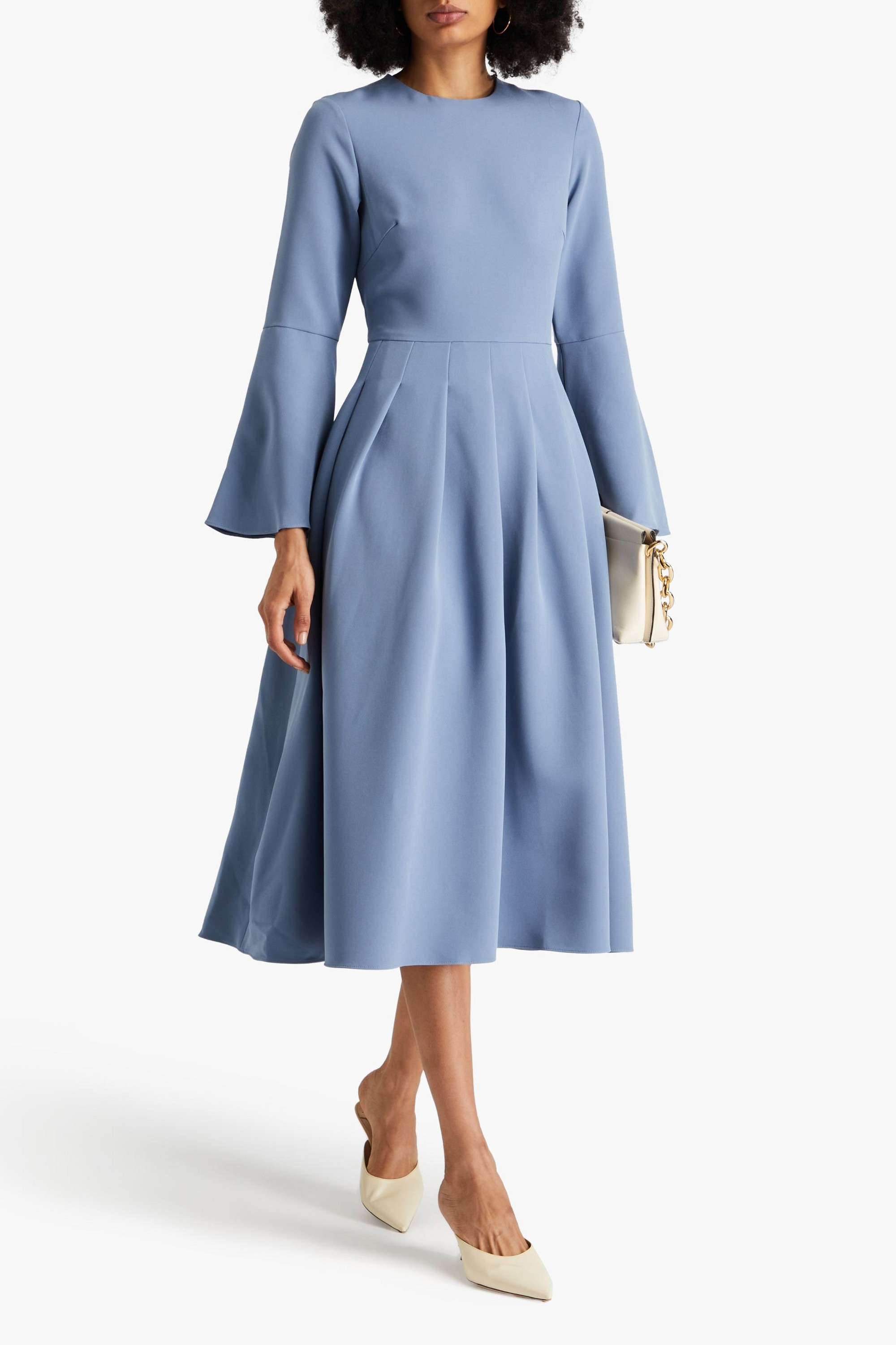 MIKAEL AGHAL Pleated crepe midi dress