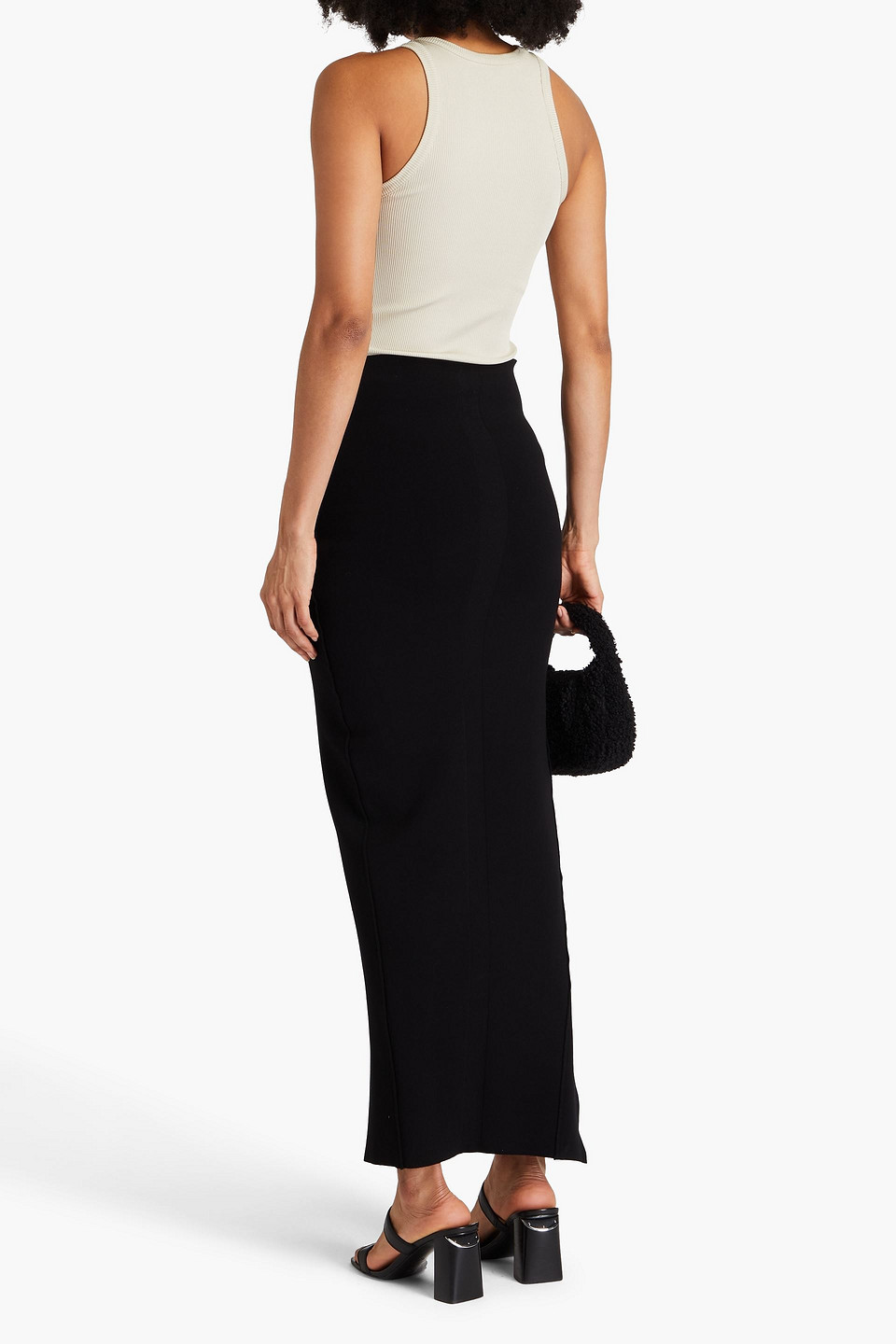 Rick Owens Stretch-knit Maxi Skirt In Black