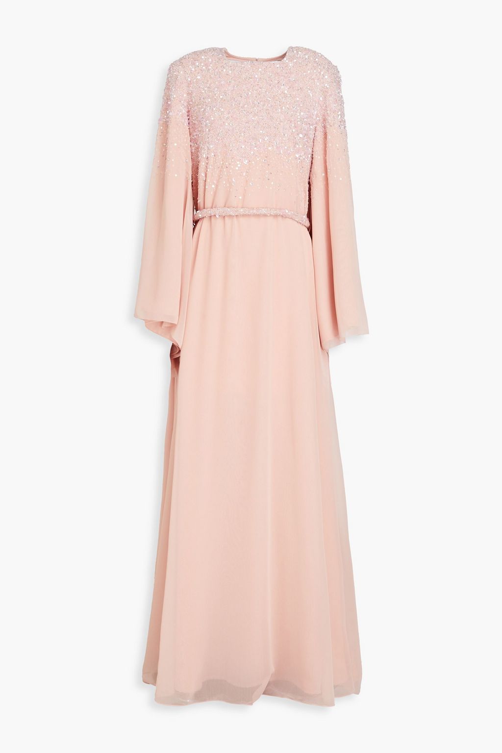Embellished chiffon gown sales