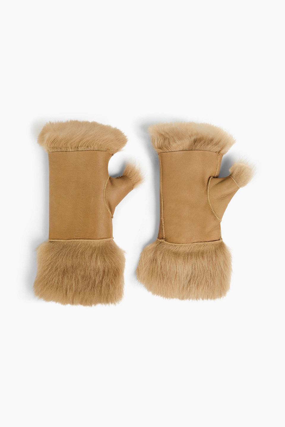 KARL DONOGHUE SHEARLING FINGERLESS GLOVES