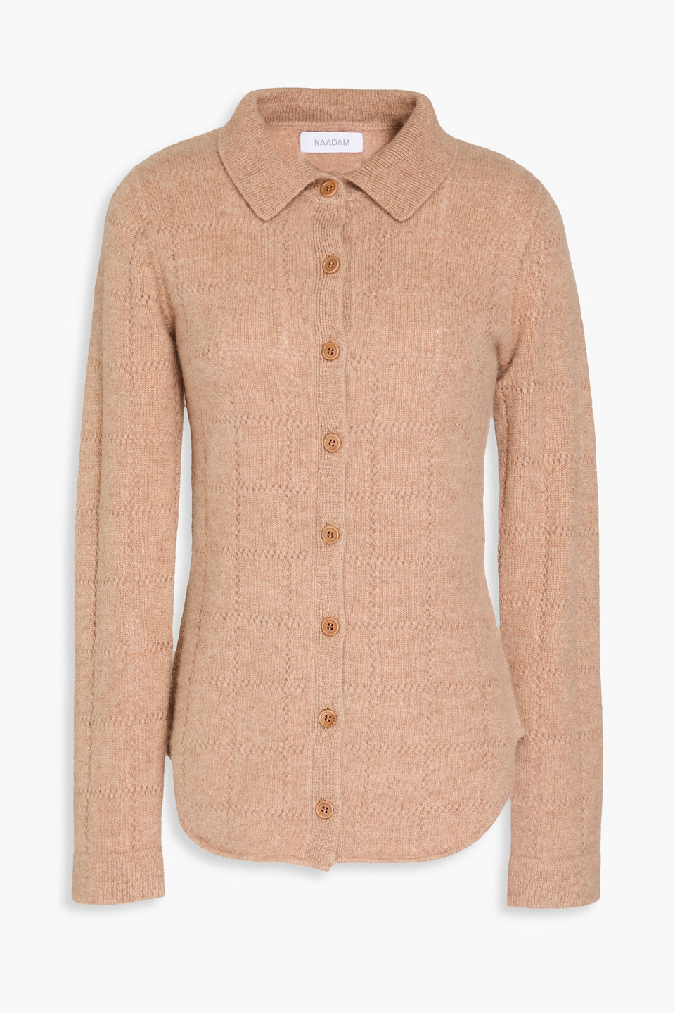 Naadam Pointelle-knit Cashmere Cardigan In Sand