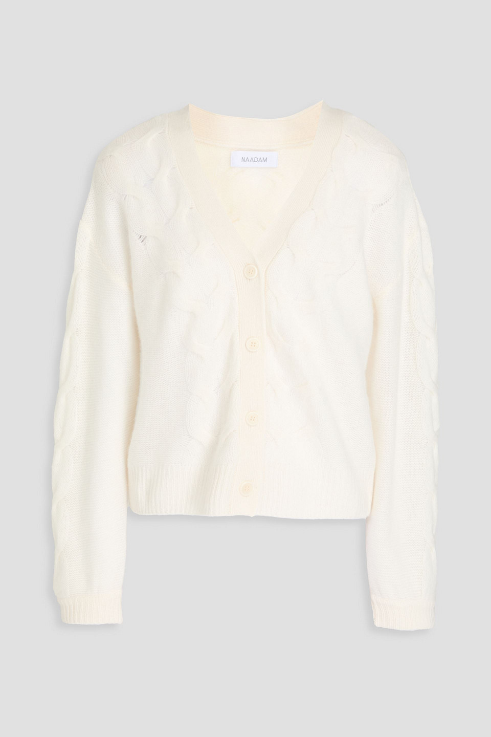 Naadam Cable-knit Cashmere Cardigan In Ivory