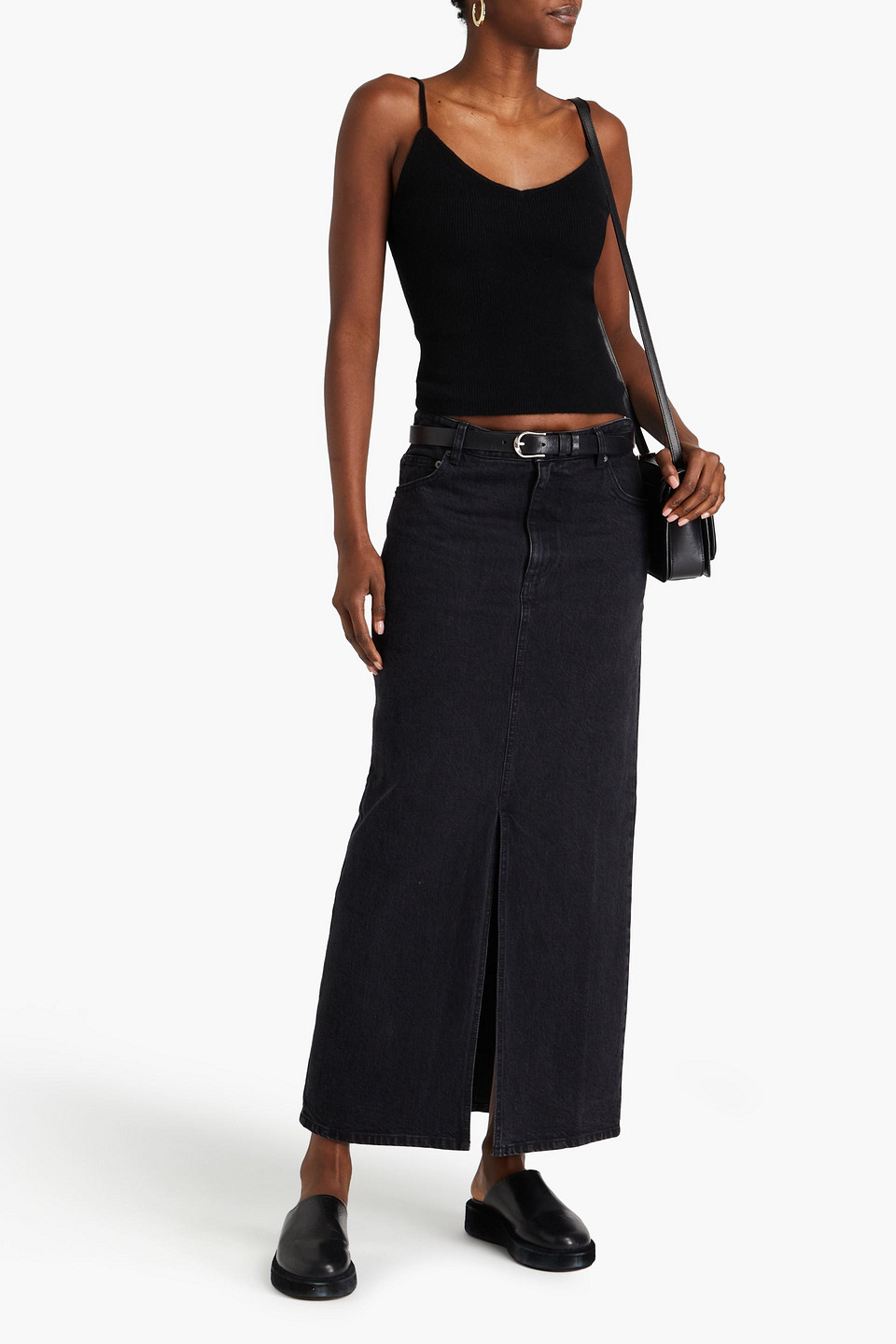 Shop Naadam Ribbed Cashmere Camisole In Black