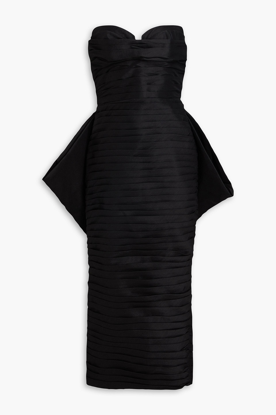 Rachel Gilbert - Marji strapless bow-detailed pleated woven midi dress - Black - 0