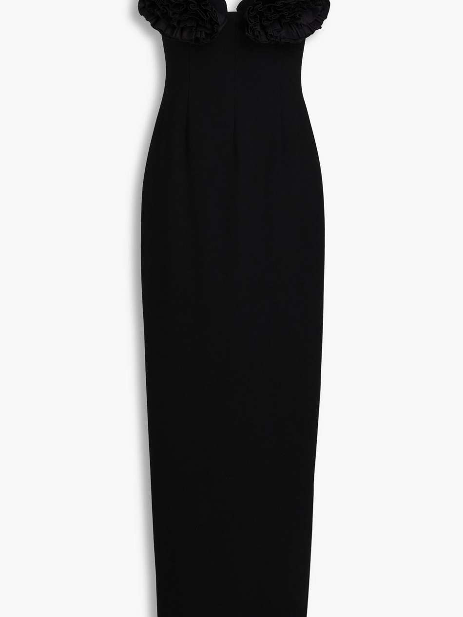 margot floral-appliquéd crepe gown