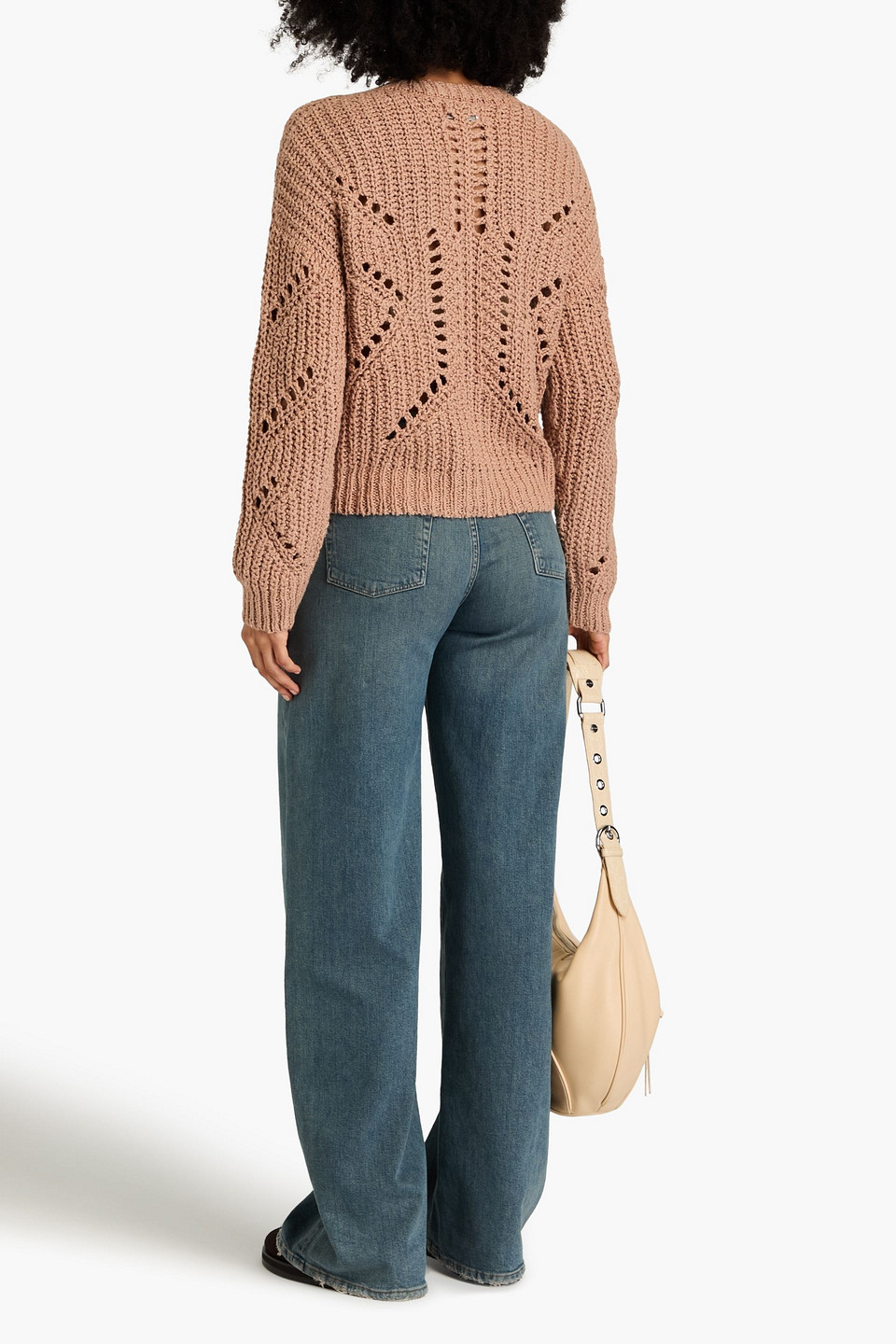 Naadam Pointelle-knit Cotton Sweater In Sand